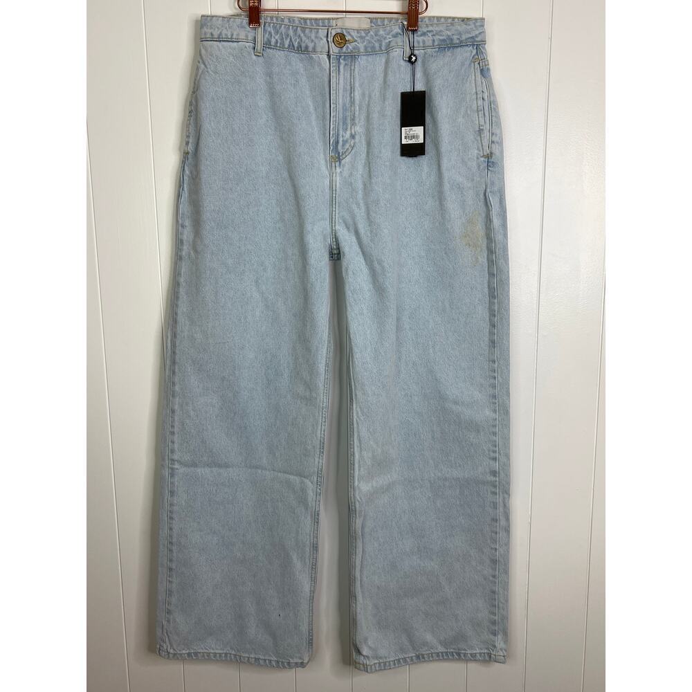 One Teaspoon Ryders High Waist Wide Leg Jeans in Best Blue Size‎ 34 NWT
